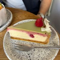 matcha cheesecake  at Eter Vegan Bakery in Warsaw