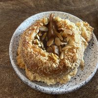 Pear pastry  at Eter Vegan Bakery in Warsaw