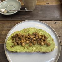 Avo toast with spiced chickpeas   at Café K.O.B in Koh Samui