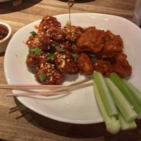 Buffalo and Korean chili Gardein wings! at Yard House in Boca Raton