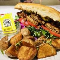 ホーリーカウビーフサンド (Holy cow beef sandwich)  at The Vegetarian Butcher Ikebukuro in Tokyo