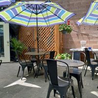 Patio for a sunny Saturday summer afternoon! Great tunes 😎 great food! at Hayday Bakery in Ellensburg