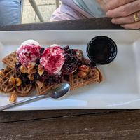 Gluten Free Waffles at Mockingbird Cafe in Kingscliff