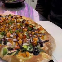 Vegan flatbread pizza  at 27 Club Coffee in Cleveland
