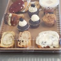 Pastry and dessert assortment platter at JMT Vegan Eats in Virginia Beach