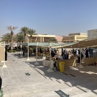 Expanded seating space for covid regulations  at Torba Farmers Market  in Doha