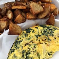 Spinach & Mushroom Omelette at Cheezy Vegan in Woodlyn