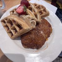 Chikin N Waffles (Amazing!)  at Cheezy Vegan in Woodlyn