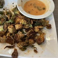 Nice spicy Brussel sprouts for sharing   at Cheezy Vegan in Woodlyn