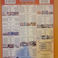 Menu at Namastey in Faro