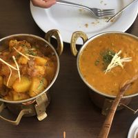 Lentil dal and potato cauliflower curry  at Namastey in Faro
