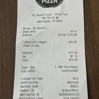   at 90 Second Pizza in Washington