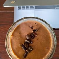 Brown smoothie  at Botanica Garden Cafe in Tulum