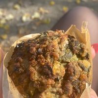 greek muffin! need to try this if you go!!!!there is a hunk of feta inside &omg so good at Wild & The Moon - rue Saint Charles in Paris