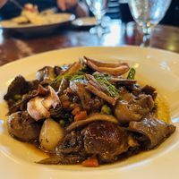 Mushroom stew served over polenta   at Rustica in Moorhead