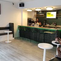 Modern clean decor at Cafe Kulture in Atlanta