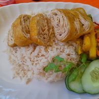 Mock chicken rice at Original Taste Foods 老味道 in Central Singapore
