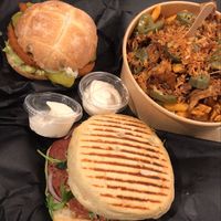 fuckaccia, vish burger and the loaded fires  at UNMEAT in Zurich