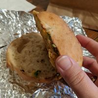 "Vegan superior breakfast sandwich gone green" at Tree Town Cafe in Penfield