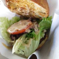 Inside Signature vegan burger at VeHeart Cafe 素吃货 in West Singapore