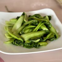 Stir fried bok choi   at Cheerful House in Siem Reap