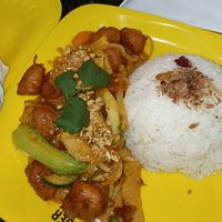 Peanut satay plant-based chicken at Thailander in Melbourne