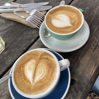 Soy & oat coffees  at Under The Red Verandah in Christchurch