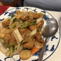 Vegan chicken and veggies. So good   at China Pavillion in Orange