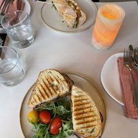 Aubergine and Banh mi sandwiches   at Mama Gaia in Haarlem