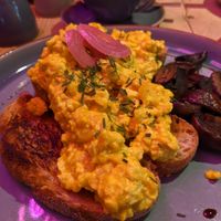 Scrambled tofu with mushrooms at The Vibe in Liverpool