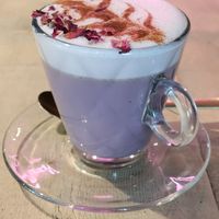 Pretty lavender latte at The Vibe in Liverpool