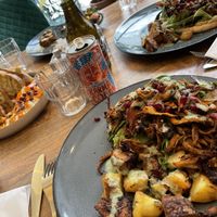 Hummus in the background, gyros in the foreground   at The Vibe in Liverpool