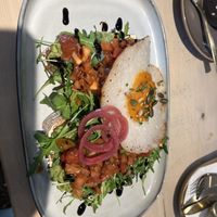 Avocado toast with added vegan fried egg  at The Vibe in Liverpool