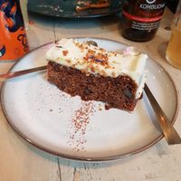 Beautiful carrot cake at The Vibe in Liverpool
