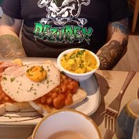 Beans on toast with scrambled tofu at The Vibe in Liverpool