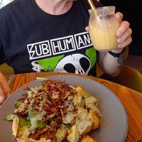 Shroom gyros and sun goddess drink at The Vibe in Liverpool