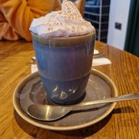 Latte with cream at The Vibe in Liverpool