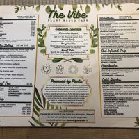 Menu (back) at The Vibe in Liverpool
