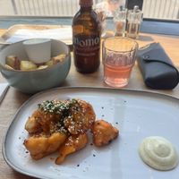 Buffalo cauli wings and potato bites  at The Vibe in Liverpool