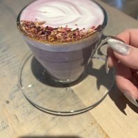 Lavender ‘latte'  at The Vibe in Liverpool