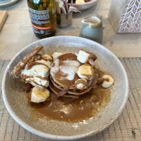 Banana biscotti pancakes  at The Vibe in Liverpool