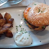 Breakfast bagel at The Vibe in Liverpool