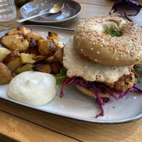 Breakie bagel - as good as it looks 🤤   at The Vibe in Liverpool