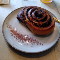 Dark chocolate cinnamon roll at The Vibe in Liverpool