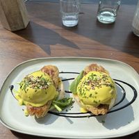 ‘Eggs Bennie’ with sausages. Epic!   at The Vibe in Liverpool