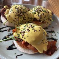 Three poached eggs  at The Vibe in Liverpool