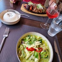 Vegan green curry and the vegetarian Sizzler at The Seasonal in Lagos
