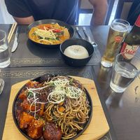 The sizzler and the panang curry!  at The Seasonal in Lagos