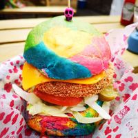 Rainbow Pride Burger at The Rainbow Skull in Maidstone