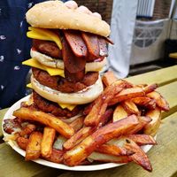 The Apocalypse No Cow Burger at The Rainbow Skull in Maidstone